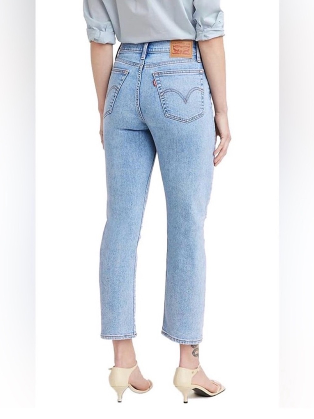Levi's Light Blue Distressed Wedgie Straight Size 30 - Picture 6 of 12